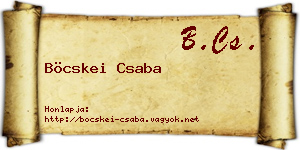 Böcskei Csaba névjegykártya